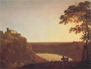 Joseph Wright View of the Lake of Nemi at Sunset (mk05) Spain oil painting art